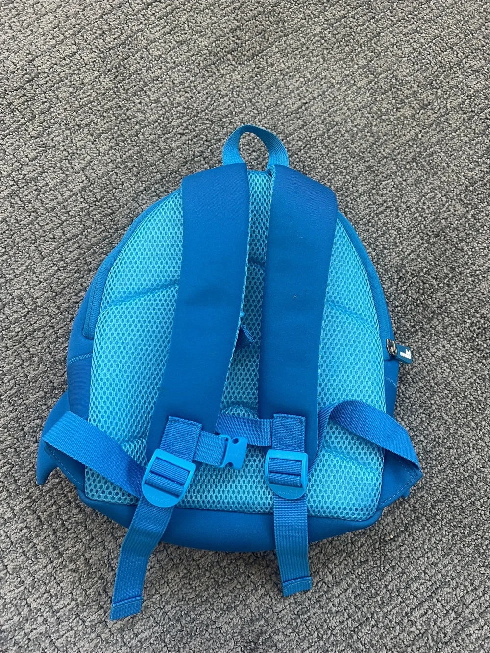 Kids Shark Backpack - Bright Blue Shark Face
